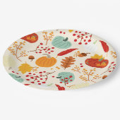 Assiettes En Carton Plaque papier Motif Citrouille et Feuille d'automn (Angle)