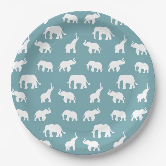 Assiettes En Carton Plaque papier Motif éléphant - personnalisable (Devant)