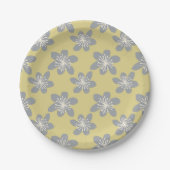 Assiettes En Carton Plaque papier Motif gris et jaune cool (Devant)