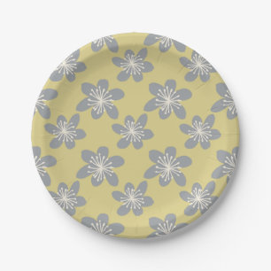 Assiettes En Carton Plaque papier Motif gris et jaune cool