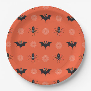 Assiettes En Carton Plaque papier motif Halloween, chauve-souris et co