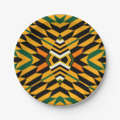 Assiettes En Carton Plaque papier Motif Kente moderne (Devant)