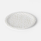 Assiettes En Carton Plaque papier Motif Pois Gold Mod (Angle)