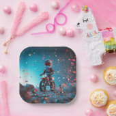Assiettes En Carton Plaque papier moto | Fête d'anniversaire (Fête)