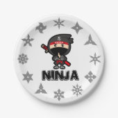Assiettes En Carton Plaque Papier Ninja Boy (Devant)