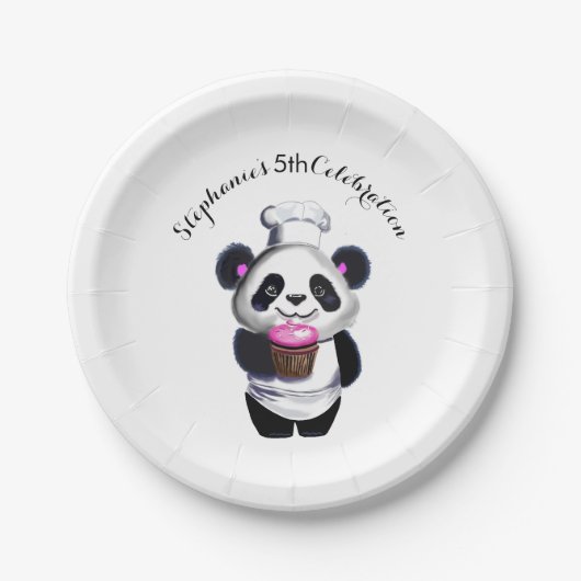 Assiettes En Carton Plaque Papier Panda Cute (Devant)