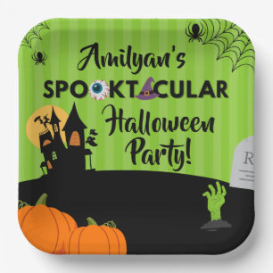 Assiettes En Carton Plaque Papier Papier Parabolique Halloween 9"