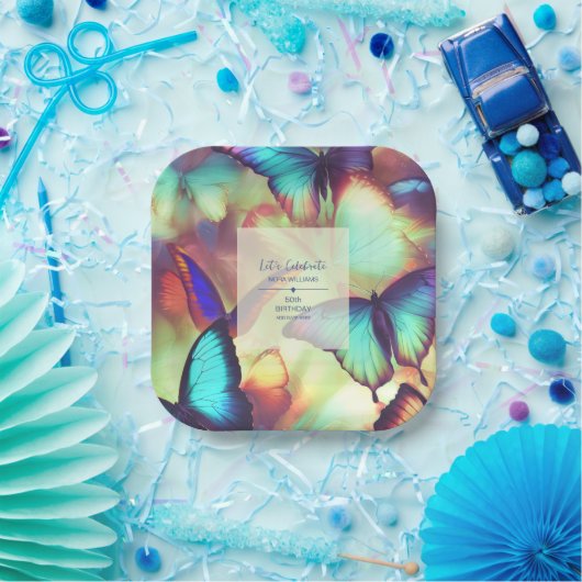 Assiettes En Carton Plaque Papier papillon (Fête)