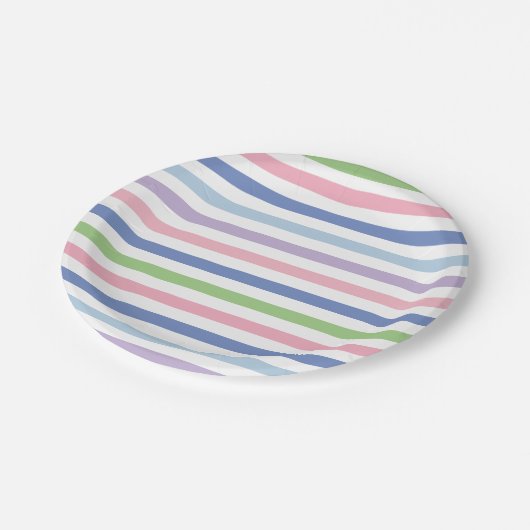 Assiettes En Carton Plaque Papier Pastel Large Bande (Angle)