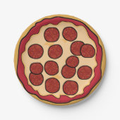 Assiettes En Carton Plaque Papier Pepperoni Pizza (Devant)
