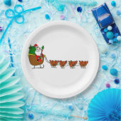 Assiettes En Carton Plaque Papier Père Noël Et Poulet (Fête)