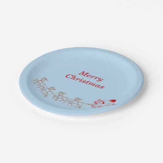 Assiettes En Carton Plaque papier - Père Noël et Sleigh (Angle)