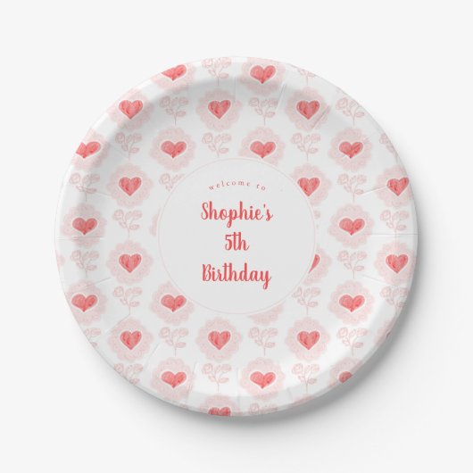Assiettes En Carton Plaque papier personnalisable Valentine's Day Part (Devant)