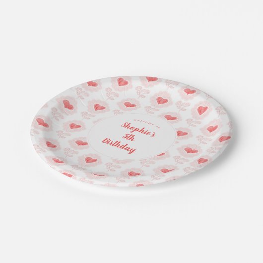 Assiettes En Carton Plaque papier personnalisable Valentine's Day Part (Angle)