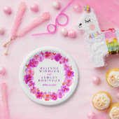 Assiettes En Carton plaque papier personnalisée avec aquarelle rose ma (Fête)