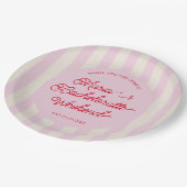 Assiettes En Carton Plaque Papier Pink Bachelorete (Angle)