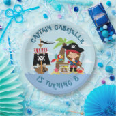 Assiettes En Carton Plaque Papier Pirate Fille Mignonne (Fête)