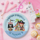Assiettes En Carton Plaque Papier Pirate Fille Mignonne (Fête)