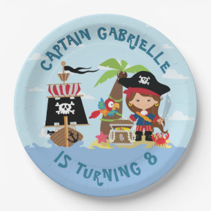 Assiettes En Carton Plaque Papier Pirate Fille Mignonne
