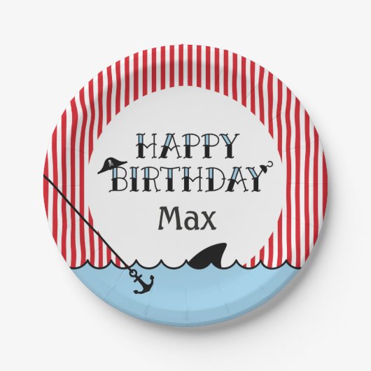 Assiettes En Carton Plaque Papier Pirate Party (Devant)