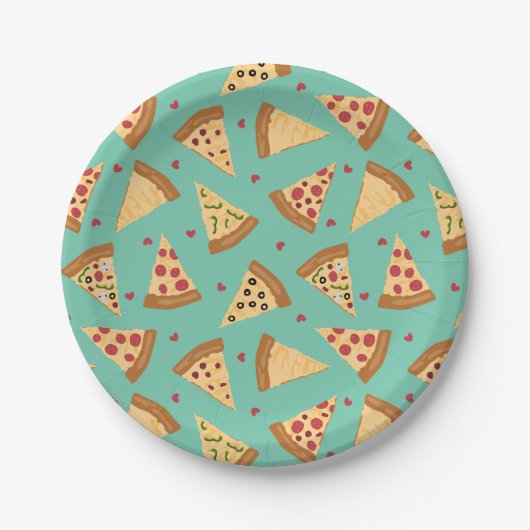 Assiettes En Carton Plaque papier Pizza Party (Devant)