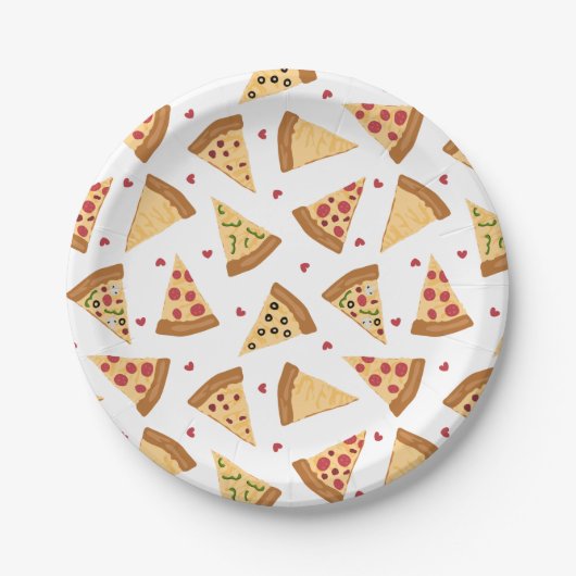 Assiettes En Carton Plaque papier Pizza Party (Devant)