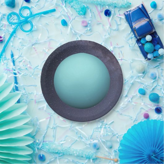 Assiettes En Carton Plaque papier Planète Uranus (Fête)