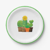 Assiettes En Carton Plaque papier Plante Pointe Cactus (Devant)