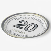 Assiettes En Carton Plaque papier Platinum 20e anniversaire (Angle)