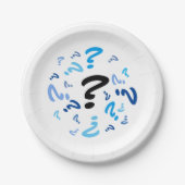 Assiettes En Carton Plaque papier - Points d'interrogation bleus (Devant)