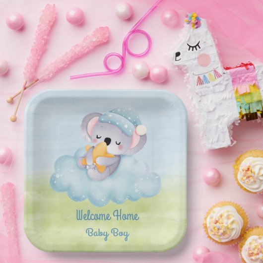 Assiettes En Carton Plaque papier pour bébé de bienvenue (Fête)