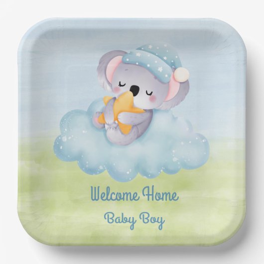 Assiettes En Carton Plaque papier pour bébé de bienvenue (Recto)