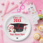 Assiettes En Carton Plaque papier pour diplômés - Casquette et diplôme (Fête)