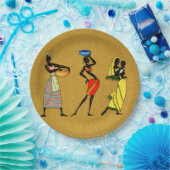 Assiettes En Carton Plaque papier pour femmes africaines (Fête)