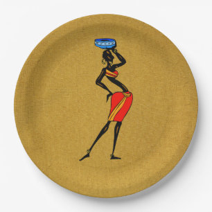 Assiettes En Carton Plaque papier pour femmes africaines