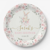 Assiettes En Carton Plaque Papier pour filles Baby shower lapin (Devant)
