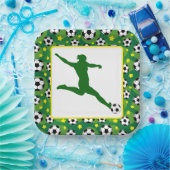 Assiettes En Carton Plaque papier pour filles de soccer (Fête)