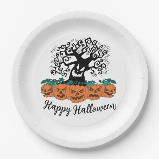 Assiettes En Carton Plaque papier - pour Halloween (Devant)