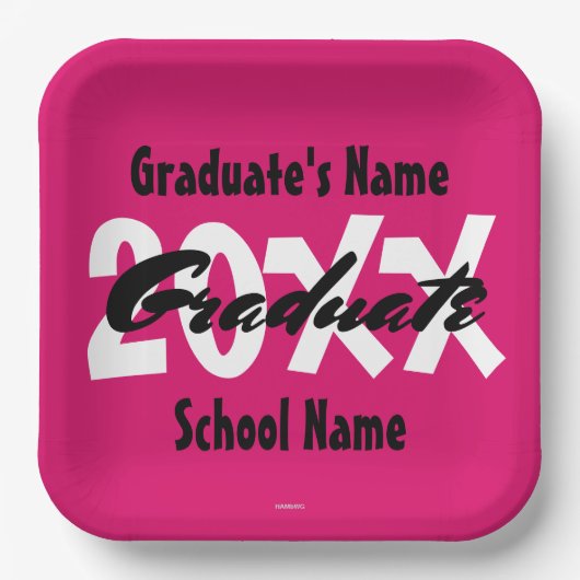 Assiettes En Carton Plaque papier pour la fin d'études - HAMbyWG (Recto)