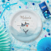 Assiettes En Carton Plaque papier pour l'anniversaire du requin (Fête)