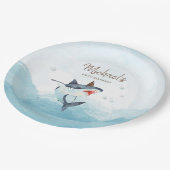 Assiettes En Carton Plaque papier pour l'anniversaire du requin (Angle)