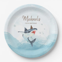 Plaque papier pour l'anniversaire du requin