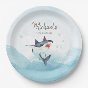 Assiettes En Carton Plaque papier pour l'anniversaire du requin