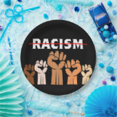 Assiettes En Carton Plaque papier pour mettre fin au racisme (Fête)
