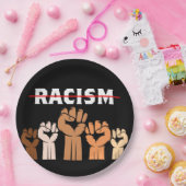 Assiettes En Carton Plaque papier pour mettre fin au racisme (Fête)