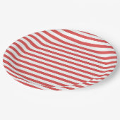Assiettes En Carton Plaque papier Preppy rouge et blanc (Angle)