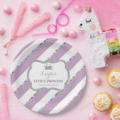 Assiettes En Carton Plaque Papier Princesse, Violet, Argent (Fête)