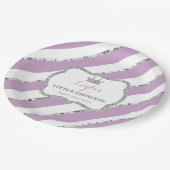 Assiettes En Carton Plaque Papier Princesse, Violet, Argent (Angle)