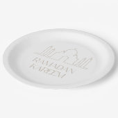 Assiettes En Carton Plaque papier Ramadan Kareem, Aïd Moubarak (Angle)