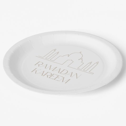 Assiettes En Carton Plaque papier Ramadan Kareem, Aïd Moubarak (Angle)
